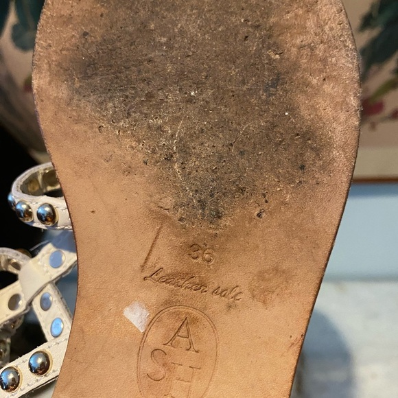 ASH White Strappy Studded Gladiator Sandals Size 6 VGUC - Picture 5 of 5